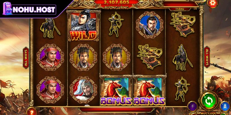 Nổ Hũ Tam Quốc Tranh Hùng & Cách Quay Hũ Dễ Thắng Tại NOHU 3 Tận dụng Jackpot lũy tiến